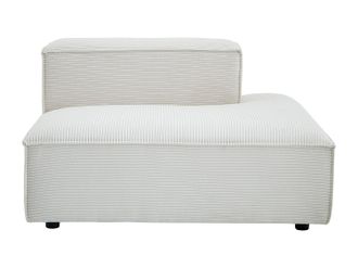 Vente-Unique Chaise longue destra in velluto a coste beige - RUZOLO