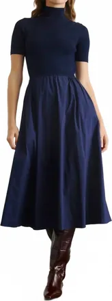 Tanya Taylor Teresa Knit Dress In Maritime Blue