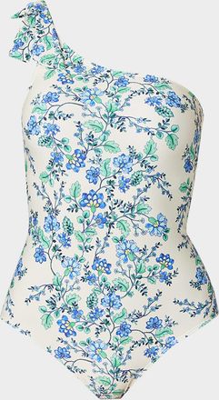 Shoshanna Tie Asymmetric One-Piece Swimsuit