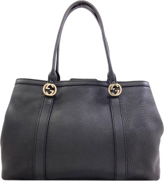 Gucci Black Leather Tote Bag (Pre-Owned)