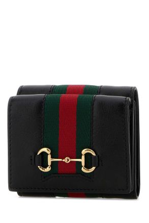 Gucci Womens Black Leather Wallet Blackvrv Portafogli