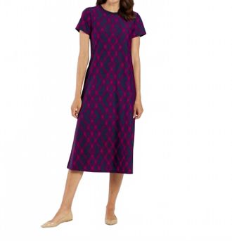 Jude Connally Alexandra Dress In Diamond Lattice Navy
