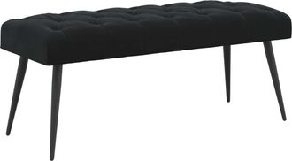 vidaXL Banco Con Tapicer&iacute;a Con Botones Negro 110 X 40 X 46 Cm Vidaxl