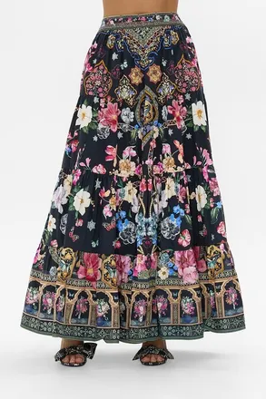 Camilla Tiered Maxi Skirt Midnight In Monserrate at Nordstrom, Size X-Small Au