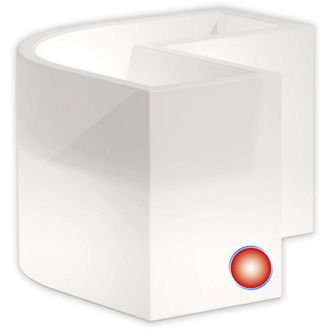 Monacis Monacis - Jardinera De Resina Luminosa Lampara Rectangular 80x80x35x72x72x27 Cm Mod. Flowerpot Angular Led Luz Roja