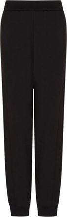 Emporio Armani Zwarte broek met geribbelde enkel - Dames - Sweatpants - Zwart - S - Broeken