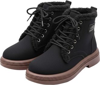 Generic Womens Ankle Boots Retro Suede Lace-Up Combat Boots Flat Sole Round Toe Lightweight Outdoor Walking Casual Shoes Comfortable Autumn Winter size 5.5