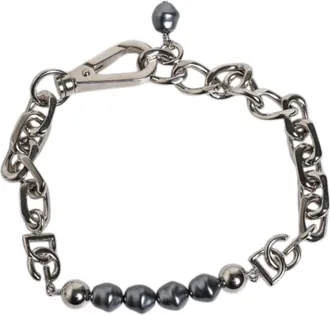 アクセサリー DOLCE &GABBANA SILVER BRACELET Rigid bracelet with Dolce&Gabbana logo in Silver for Men