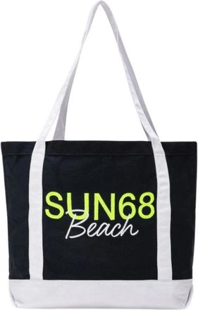 Sun 68 Blauwe katoenen tote bag - Dames - Shoppers - Blauw - ONE Size - Katoen - Tassen