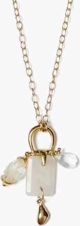 Chan Luu Womens Cici Moonstone Charm Necklace In Gold