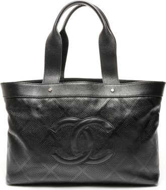 Chanel Black Leather Tote Bag (Pre-Owned)