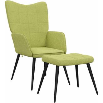 vidaXL Sill&oacute;n De Relax Con Reposapi&eacute;s Tela Verde Vidaxl