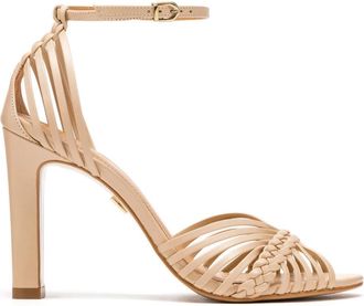 Kazar Dames beige sandalen - Dames - Sandalen met hakken - Beige - 39 EU - Leer - Schoenen