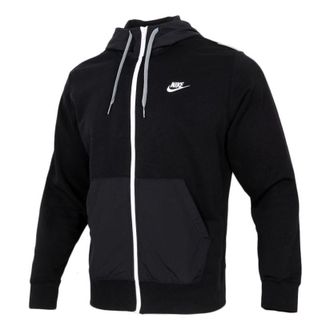 Nike MENS Sportswear French Terry Casual Sports Hooded Jacket Black CZ9945-010