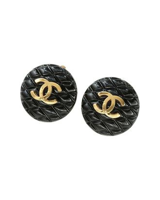 Chanel Plated Vintage Coco Mark Earrings (Authentic Pre-Loved)