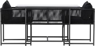 ebuy24 Conjunto de caf&eacute; Noto 1 mesa de comedor, 2 sillas color negro