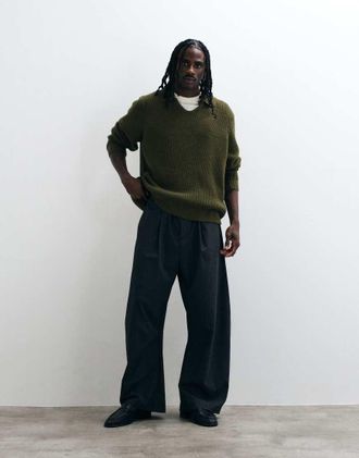 Asos pantaloni barrel sartoriali antracite-Grigio