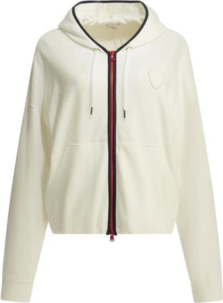 Brunello Cucinelli Felpa con zip integrale in cotone e spugna - - Sweatshirts & Hoodies - Donna - Bianco - L