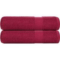OEM Toallas De Ducha Frogn, Juego De 2, Color Burdeos, 70 X 140 Cm, 360 G/m&sup2;. -crezuo