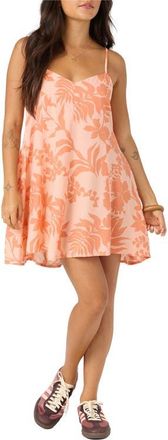 O'Neill Darcy Tropical Dropout Minidress in Peach Light at Nordstrom, Size Xx-Large
