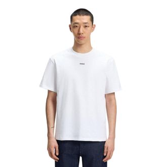 HUGO BOSS Hugo Heren Dapolino Logo Bedrukt Relaxed Fit T-shirt (Wit)