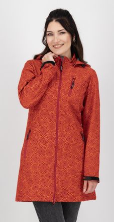Deproc Softshelljacke DEPROC ACTIVE SHELBY LONG, Damen, Gr. 36/38 (M), rot (chilli), 100% Polyester, tailliert, gerader Abschluss mit Klettverschl&uuml;ssen, Jack
