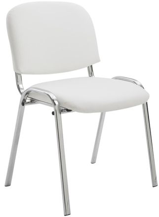 Clp Silla con patas de metal y asiento en Simil cuero Blanco
