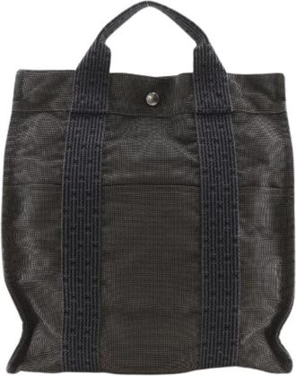 Herm&egrave;s Pre-owned Sac Ad PM Herline Nylon Canvas Rugzak - Dames - Vintage Shopper - Grijs - ONE Size - Nylon - Vintage