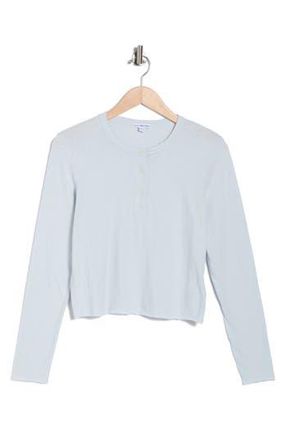 James Perse Shrunken Cotton Henley Top in Memory at Nordstrom Rack, Size 3 (Fits Like 8-10 Us)