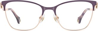 Carolina Herrera 54mm Cat Eye Reading Glasses in Violet Gold at Nordstrom