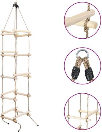 vidaXL Escalera De Cuerda Para Ni&ntilde;os Madera 200 Cm Vidaxl