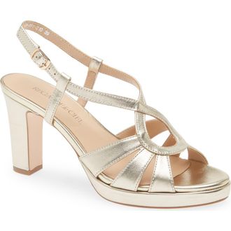 Regarde le ciel Martina Slingback Platform Sandal in Platino at Nordstrom, Size 7.5-8Us