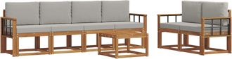 vidaXL Conjunto De Sof&aacute;s De Exterior 7 Uds. Gris Natural Y Claro Vidaxl