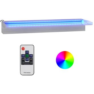 vidaXL Fuente Cascada Con Led Rgb Acero Inoxidable 60 Cm Vidaxl