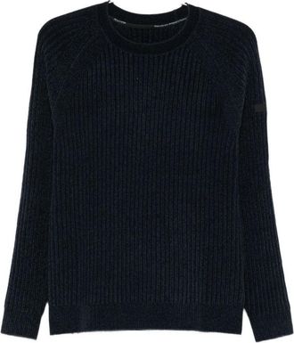 Roberto Ricci Design Ribbed Knit Sweater With Classic Crew Neckline