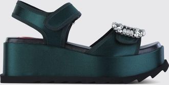 Roger Vivier Sandalo con zeppa Roger Vivier in raso con fibbia gioiello