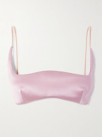 Valentino Garavani Bralette In Raso Di Seta - Rosa