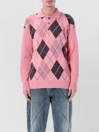 J.W.Anderson wool argyle relaxed-fit polo shirt
