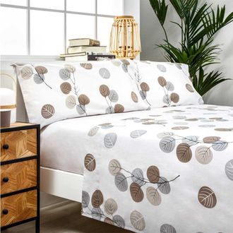COTTON ARTEAN Juego de s&aacute;banas 100% algod&oacute;n org&aacute;nico gris 240x260 Cama 150