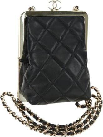 Chanel Pre-owned Lamsvel Schoudertas - Dames - Vintage Clutch - Zwart - ONE Size - Leer - Vintage