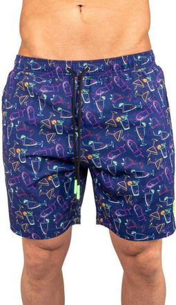Maceoo Swim Lion Cocktail Swim Trunks in Blue at Nordstrom, Size 7