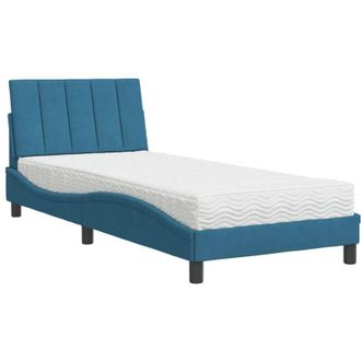 vidaXL Cama Con Colch&oacute;n Terciopelo Azul 90x190 Cm Vidaxl