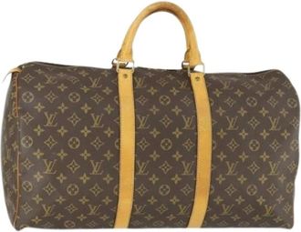 Louis Vuitton Pre-owned Weekend Bags, female, Brown, Size: ONE SIZE Pre-owned Vintage Canvas Weekend Bag