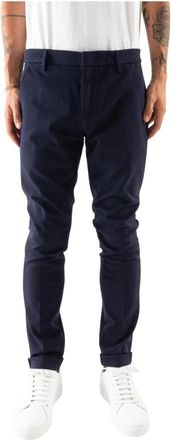 Dondup Technische stoffen chino met zijzakken - Heren - Chinos - Blauw - W30 - Broeken