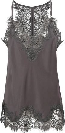 Gold Hawk Zijden slip top met kanten rand - Dames - Tops zonder mouwen - Grijs - S - Katoen - Tops