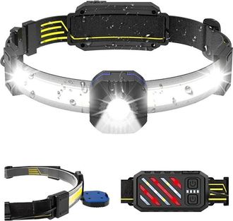 OEM Linterna Frontal Led Recargable, &Aacute;ngulo De Haz De 230&deg;, 500 L&uacute;menes, 10 Modos De Iluminaci&oacute;n, Bater&iacute;a De 1200 Mah, &Aacute;ngulo De Haz Ajustable De 90&deg;, Res