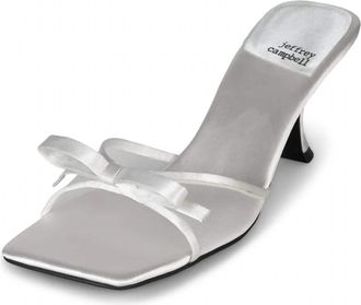 Jeffrey Campbell Womens Sweet On U Kitten Heel In White Satin