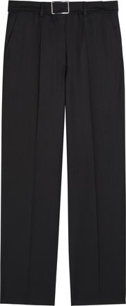 Sportmax Belted Straight-leg Wool-blend Trousers - Black - 14 (UK14 / L)