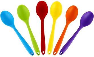 OEM Juego De 6 Cucharas De Silicona Para Cocinar, Cucharas De Cocina Resistentes Al Calor, Cucharas De Silicona Para Mezclar, 6 Colores, 27 X 6 Cm
