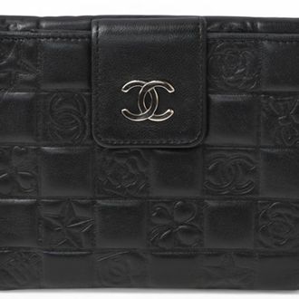 Chanel Black Leather Wallet (Bi-Fold) (Pre-Owned)